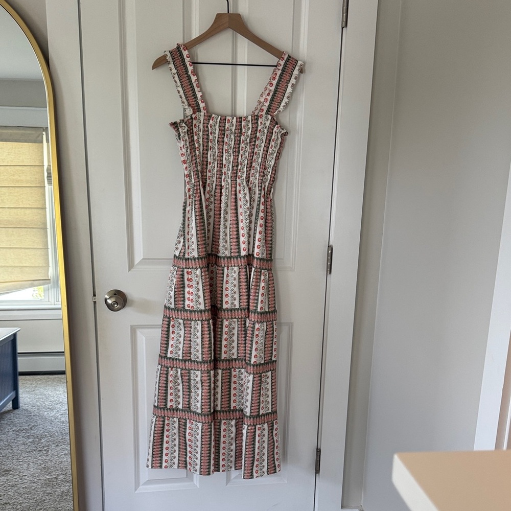Hill House White and Red Maxi Dress